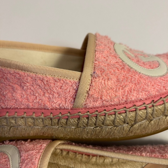 Gucci Dusty Pink Interlocking G Logo Terrycloth Espadrilles Size 6.5 Luxury! - Picture 8 of 12